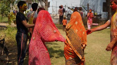 05 February 2023 Jaipur, Rajasthan, India. Holi festival of color. Holi colorful festival of colored paints of powders and dust.