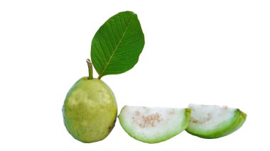 Beyaz arkaplana karşı avokadoyu veya amrudh 'u kapat