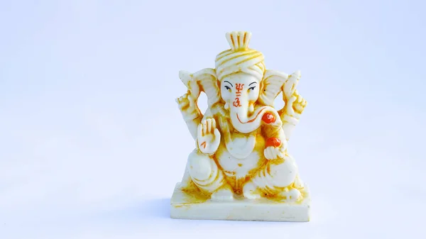 Ídolo Deus Indiano Estátua Isolada Branco Maa Laxmi Com Lord — Fotografia de Stock
