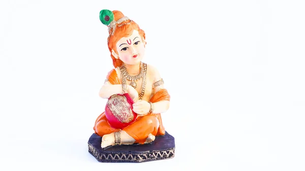 Indisk Guddommelig Avgud Eller Statue Isolert Hvitt Laksmi Med Lord – stockfoto