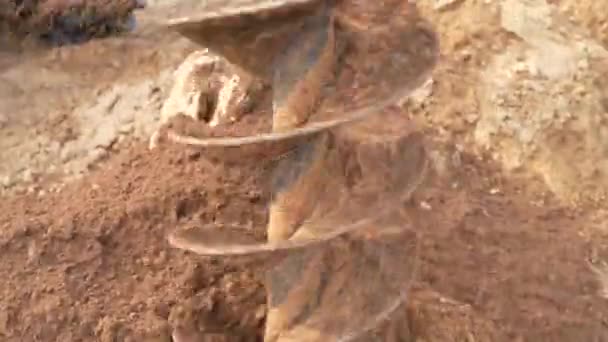用机器挖树洞 为种植果树树苗挖掘孔洞 — 图库视频影像
