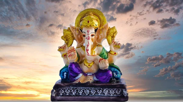 Статуя Індійської Богині Лакшмі Ганеша Дурга Лакшмі Ганеші Індуїстськими Богами — стокове фото