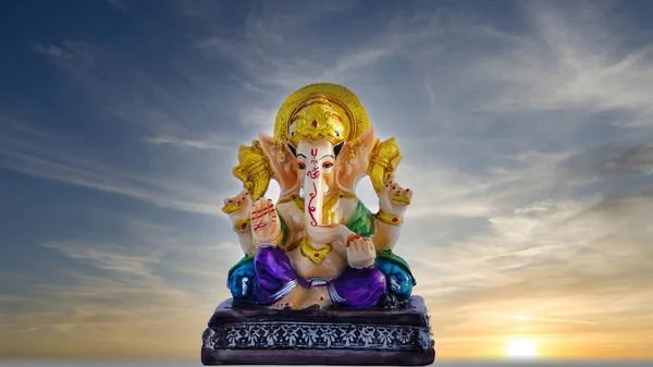 Статуя Индийской Богини Лакшми Ганеши Дурги Лакшми Ганеша Индуистскими Богами — стоковое фото