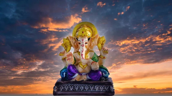 Estátua Deusa Indiana Lakshmi Ganesha Durga Lakshmi Ganesha Com Deuses — Fotografia de Stock