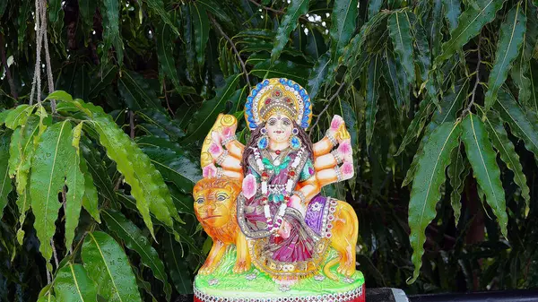 Lord Ganesha Adiyogi Maa Durga Idol Statue Isolée Sur Fond — Photo