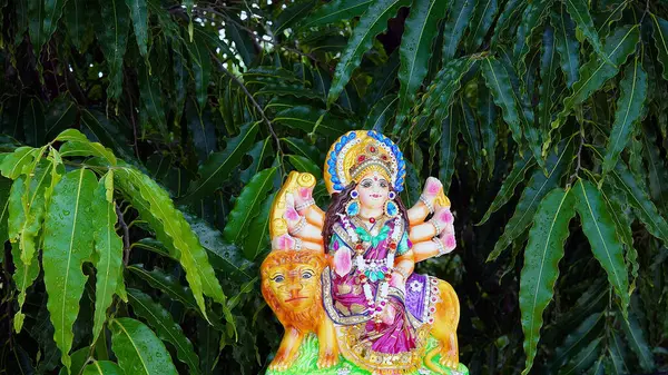 Señor Ganesha Adiyogi Maa Durga Ídolo Estatua Aislada Fondo Las —  Fotos de Stock