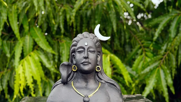 Лорд Ганеша Адийоги Маа Дурга Идол Статуя Изолированы Зеленом Фоне — стоковое фото