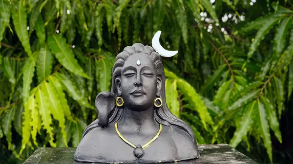 Lord Ganesha Adiyogi Maa Durga Idol Lub Posąg Odizolowany Tle — Zdjęcie stockowe