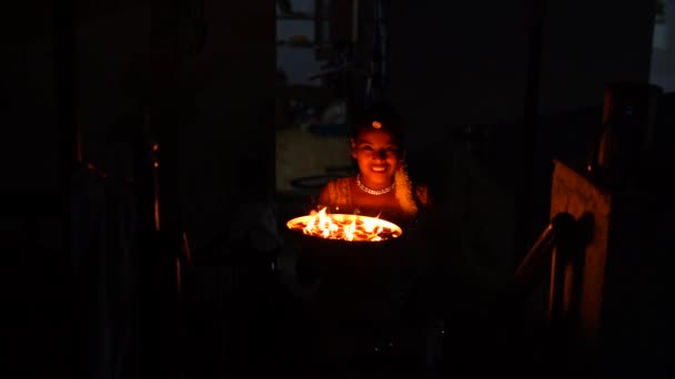 Diwali Festival Cahaya Dirayakan Oleh Hindu Jain Dan Sikh — Stok Video