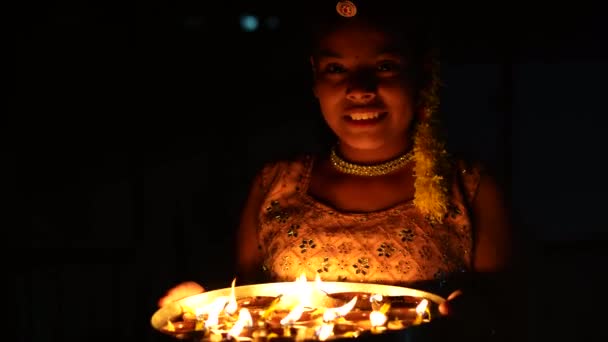 Diwali Ljusfestivalen Firas Hinduer Jains Och Sikher — Stockvideo