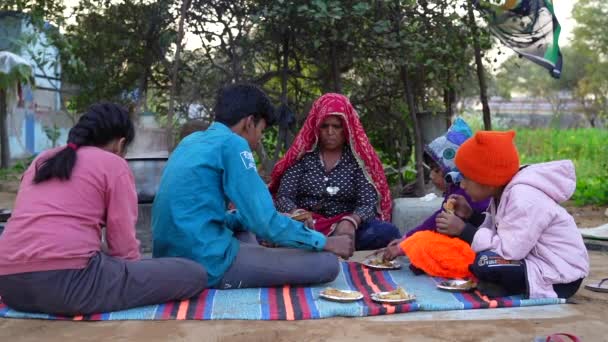 Asian Aged Woman Feeding Food Little Child Family Enjoying Park — Stock Video