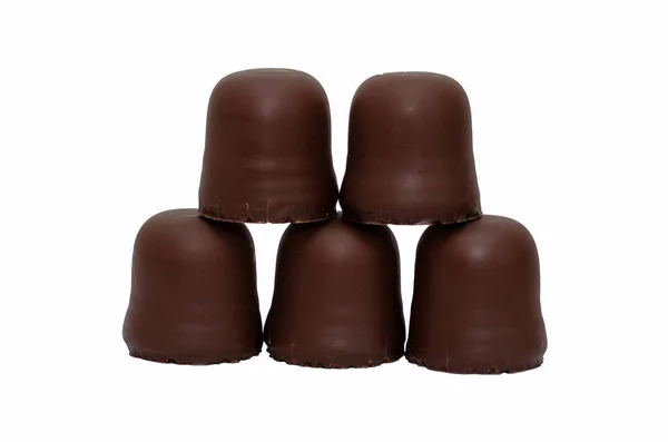 Marshmallow Alemão Chocolate Fundo Branco — Fotografia de Stock