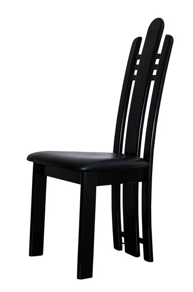 Beautiful Black Lacquered Chair White Background — Stock Photo, Image