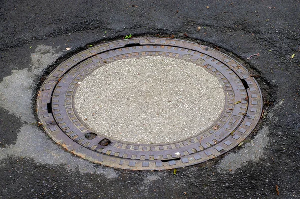 Manhole Sewer Germany Road — Stock Photo, Image