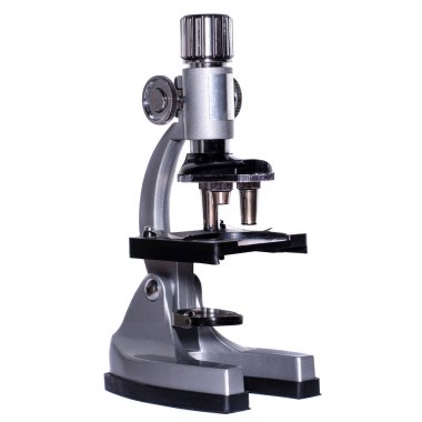 Beyaz arka planda çocuk mikroskobu