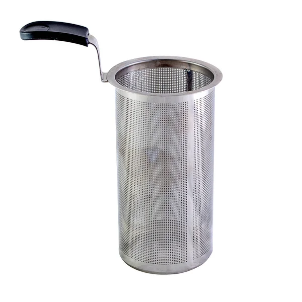 Metal Mesh Brewing Tea White Background — Stock Photo, Image