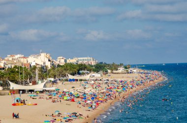 Calella İspanya 'nın küçük bir kasabasında sahil