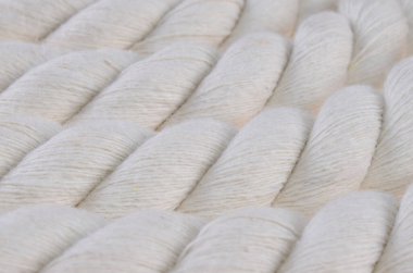 Doğal Beyaz Pamuk Halat Dokusunun Yakın Çekimi