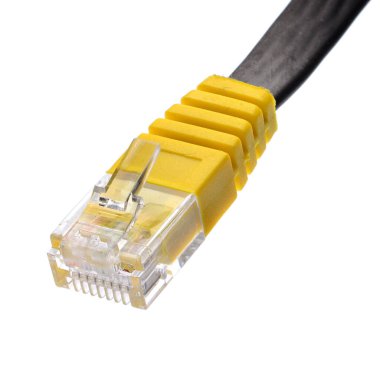 RJ45 Ethernet Kablosu Beyaz Üzerine İzole Edildi