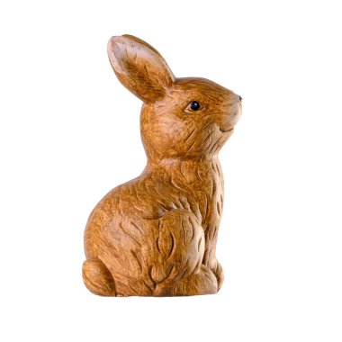 Beyaz arkaplanda Paskalya tavşanı figürü