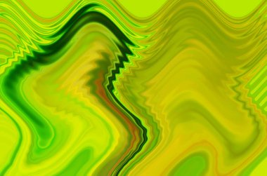 Dalgalı yeşil ve sarı çizgileri olan soyut arkaplan