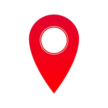 Açık Kırmızı Konum Simgesi Beyaz Arkaplanda İzole Edildi