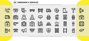 Acil Servis Hattı Güvenlik ve Hızlı Tepki Simgeleri