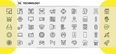 Modern Aygıtlar ve Dijital Yenilikler için Teknoloji Hattı Simgeleri