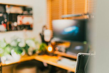 Sinema masası ortamı. Yakın çekim kumaş, bulanık teknoloji arka plan, yaratıcı kullanım için ideal..