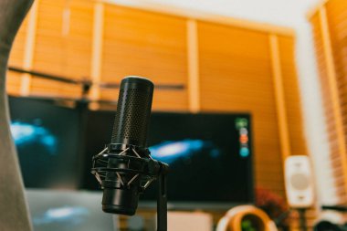 Sinema masası ortamı. Yakın çekim kumaş, bulanık teknoloji arka plan, yaratıcı kullanım için ideal..