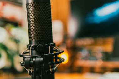 Sinema masası ortamı. Yakın çekim kumaş, bulanık teknoloji arka plan, yaratıcı kullanım için ideal..