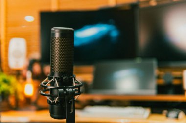 Sinema masası ortamı. Yakın çekim kumaş, bulanık teknoloji arka plan, yaratıcı kullanım için ideal..