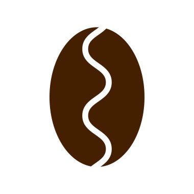 Beyaz arkaplanda kahve çekirdeği düz simgesi vektörü.