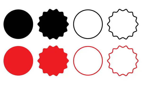 Dairesel rozet şekli vektör illüstrasyonunun koleksiyonu