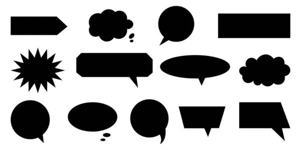 Konuşma baloncukları konuşma seti koleksiyonu. beyaz arkaplanda balon karikatür çizimi şekil vektörü