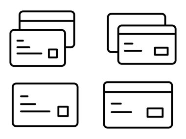 Beyaz arkaplanda kredi kartı veya banka kartı simgesi belirleme vektörü izole edildi