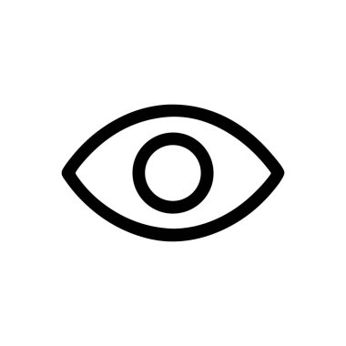 Göz çizgisi simgesi vektörü beyaz arkaplanda izole edildi