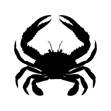 Beyaz arkaplanda Yengeç silueti vektör çizimi