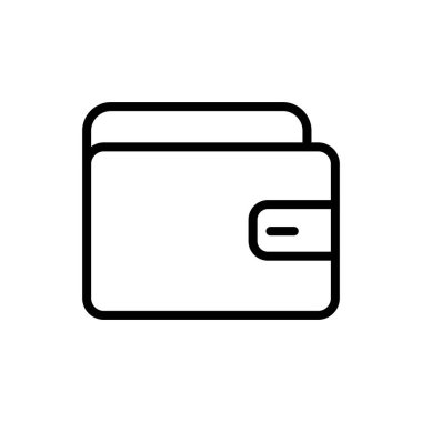 Açık Cüzdan 'ın Basit Çizgisi. Beyaz arkaplanda para cüzdanı çizgisi simgesi vektörü