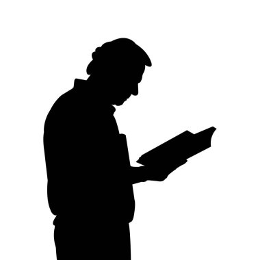 Kitap okumaya dalmış bir insanın silueti. Kitap Okuyan Bir Kişinin Silueti