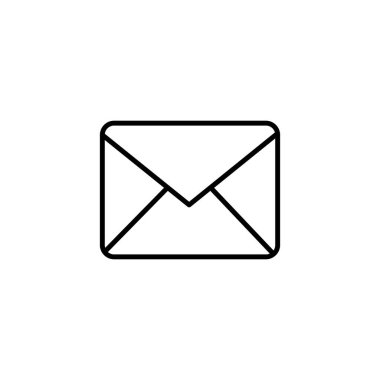 E- posta hattı simge vektörü. Beyaz arkaplanda zarf, e- posta, ileti satırı vektör çizimi