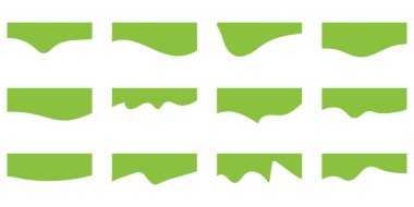 Devirmeli, Dalgalı ve Geometrik Şekilli Web Sitesi Böcüleri. Web sitesi ve Uygulamada üst ve alt sınır için soyut tasarım elementleri. Web sitesi sınır damlası şekil bölüm vektörü