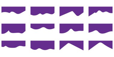 Devirmeli, Dalgalı ve Geometrik Şekilli Web Sitesi Böcüleri. Web sitesi ve Uygulamada üst ve alt sınır için soyut tasarım elementleri. Web sitesi sınır damlası şekil bölüm vektörü