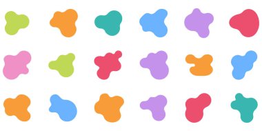 Renkli organik kütle şekli vektörü beyaz arkaplanda izole edildi. Soyut kütle şekli tasarım elemanı vektörü