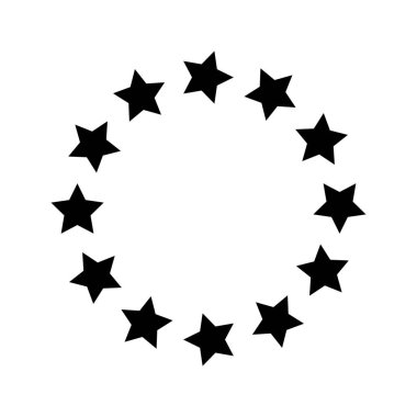 Basit siyah yıldız çemberi vektör çizimi