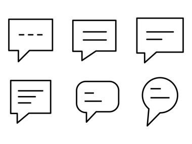 Konuşma balonu çizgisi simgesi vektör illüstrasyonunu ayarlayın. Sohbet hattı simgesi. ileti çizgisi simgesi vektörü