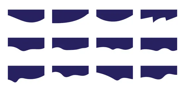 Devirmeli, Dalgalı ve Geometrik Şekilli Web Sitesi Böcüleri. Web sitesi ve Uygulamada üst ve alt sınır için soyut tasarım elementleri. Web sitesi sınır damlası şekil bölüm vektörü