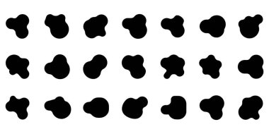 Soyut Blob Şekil Vektörü kümesi. Beyaz arka planda organik kütle şekilli vektör. Geometrik akışkan şekil vektörü