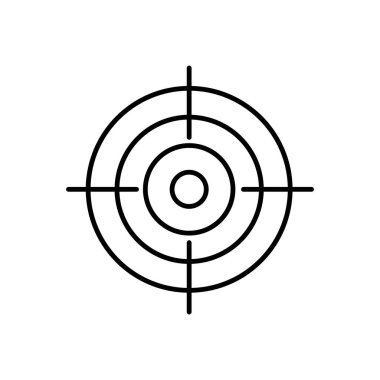 Hedef satır simgesi vektörü beyaz arkaplanda izole edildi