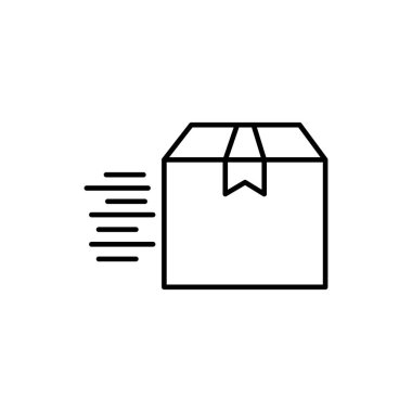 Hızlı sevkiyat çizgisi simgesi vekto. hızlı dağıtım, hızlı dağıtım kutusu simgesi vektörü